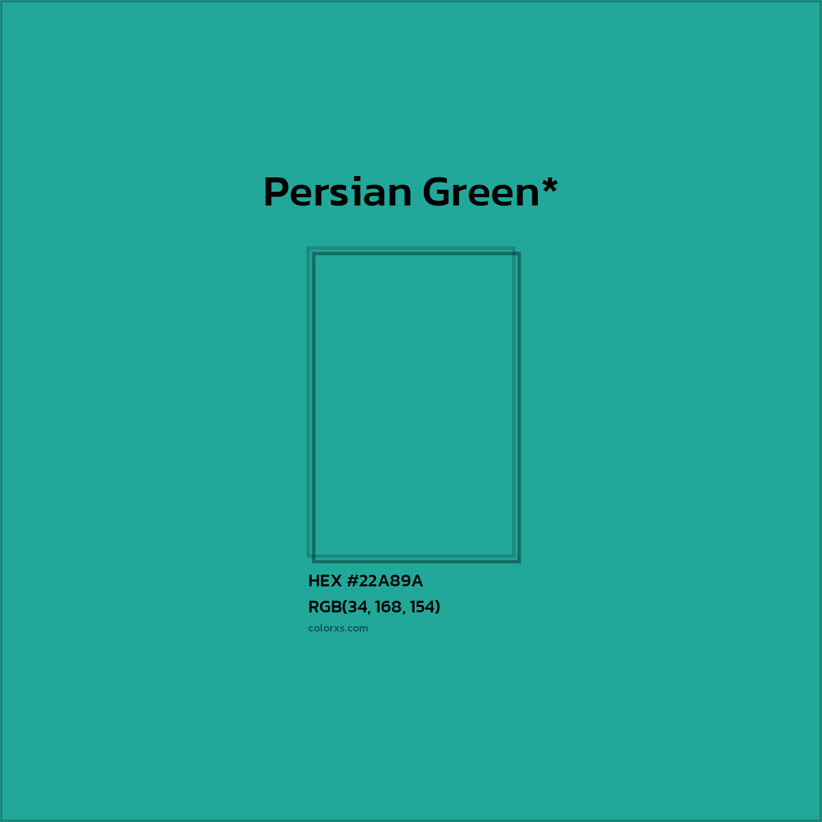 HEX #22A89A Color Name, Color Code, Palettes, Similar Paints, Images