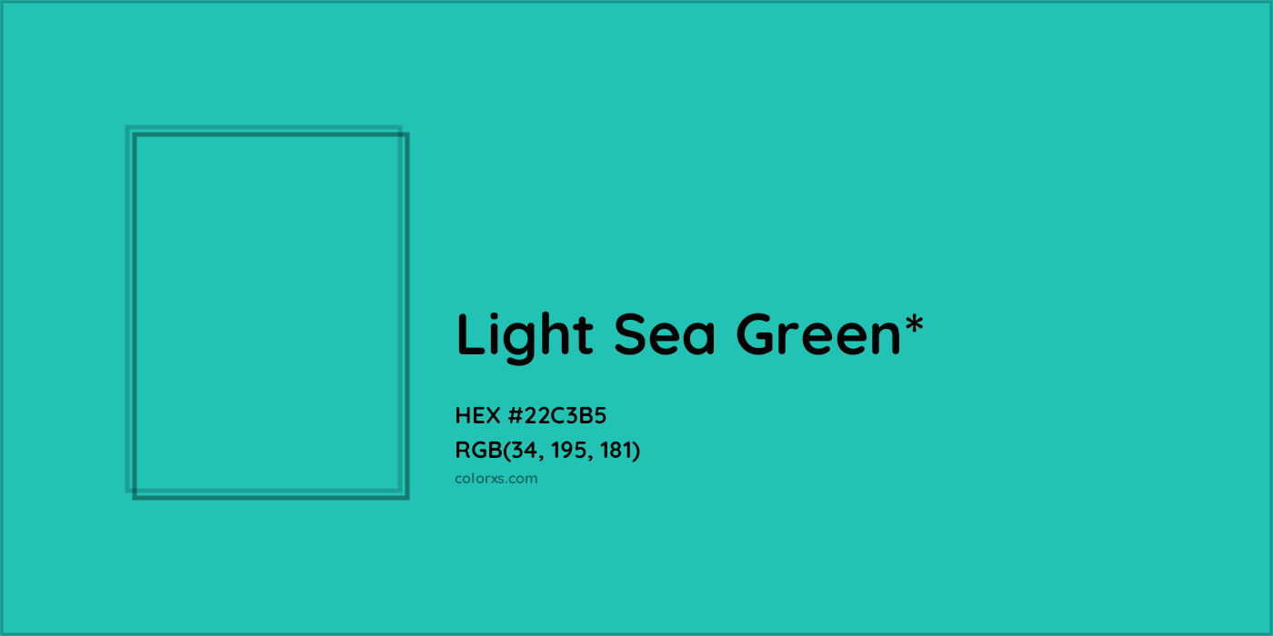 HEX #22C3B5 Color Name, Color Code, Palettes, Similar Paints, Images