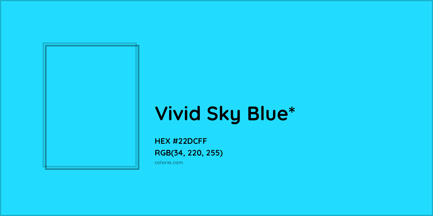 HEX #22DCFF Color Name, Color Code, Palettes, Similar Paints, Images