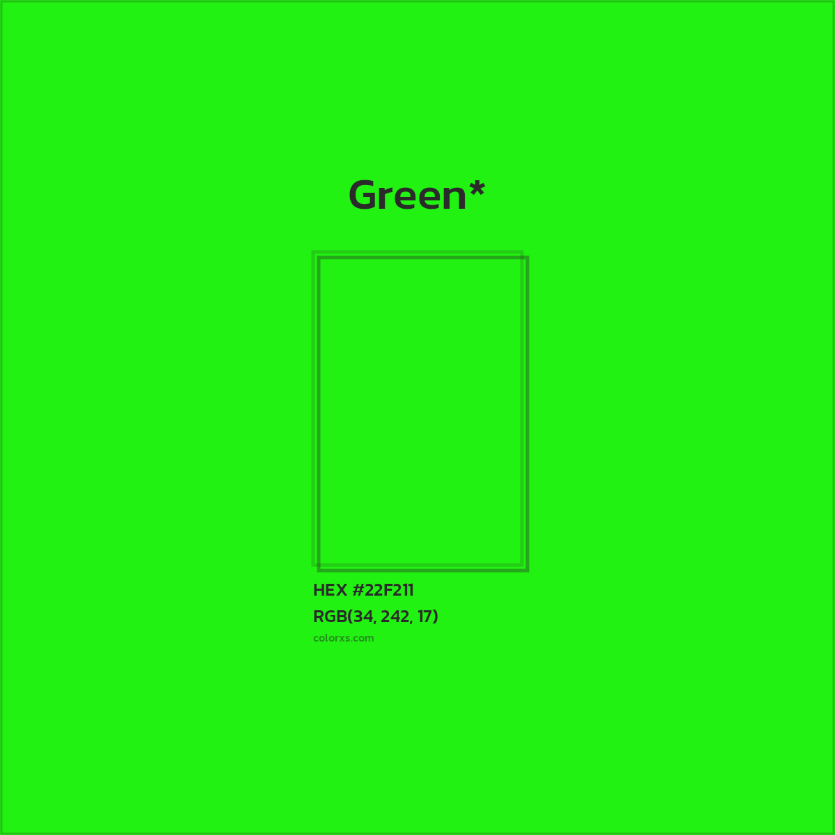 HEX #22F211 Color Name, Color Code, Palettes, Similar Paints, Images