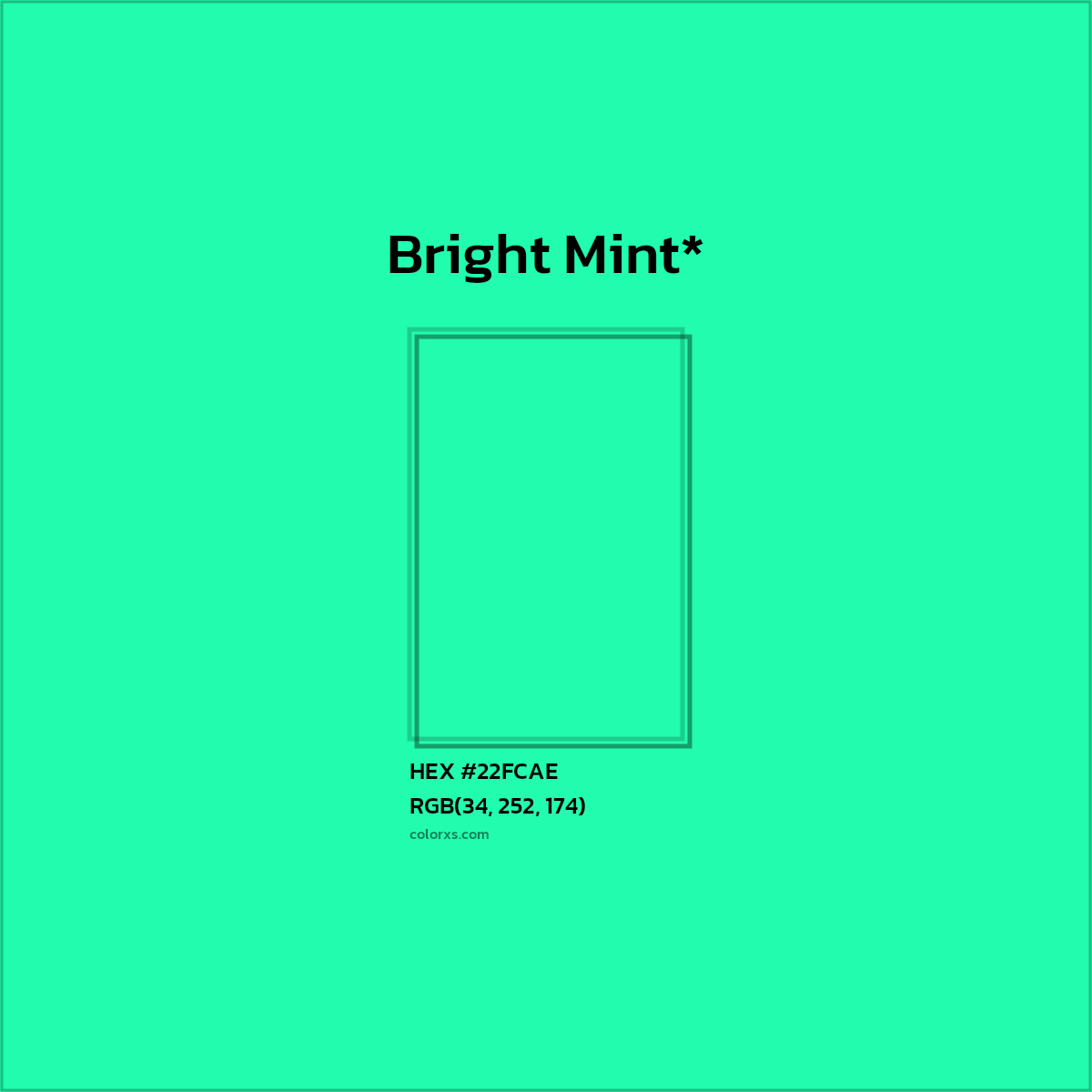 HEX #22FCAE Color Name, Color Code, Palettes, Similar Paints, Images