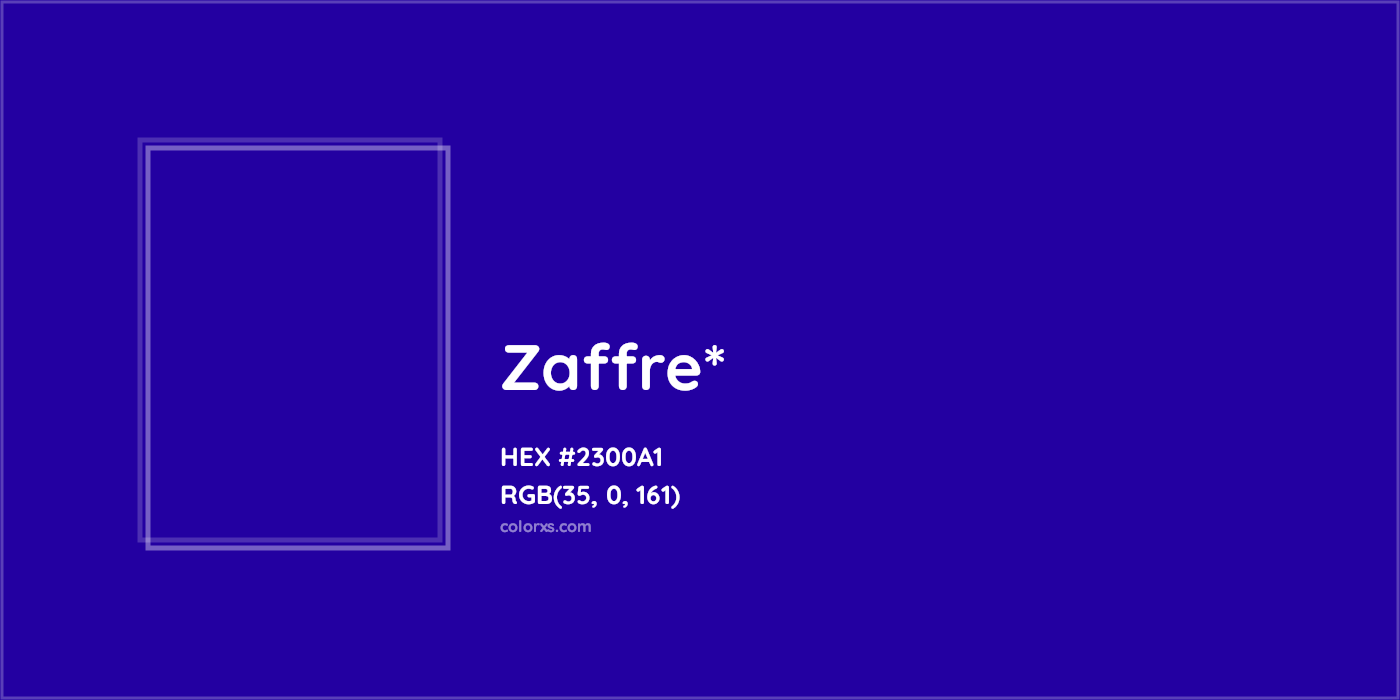HEX #2300A1 Color Name, Color Code, Palettes, Similar Paints, Images