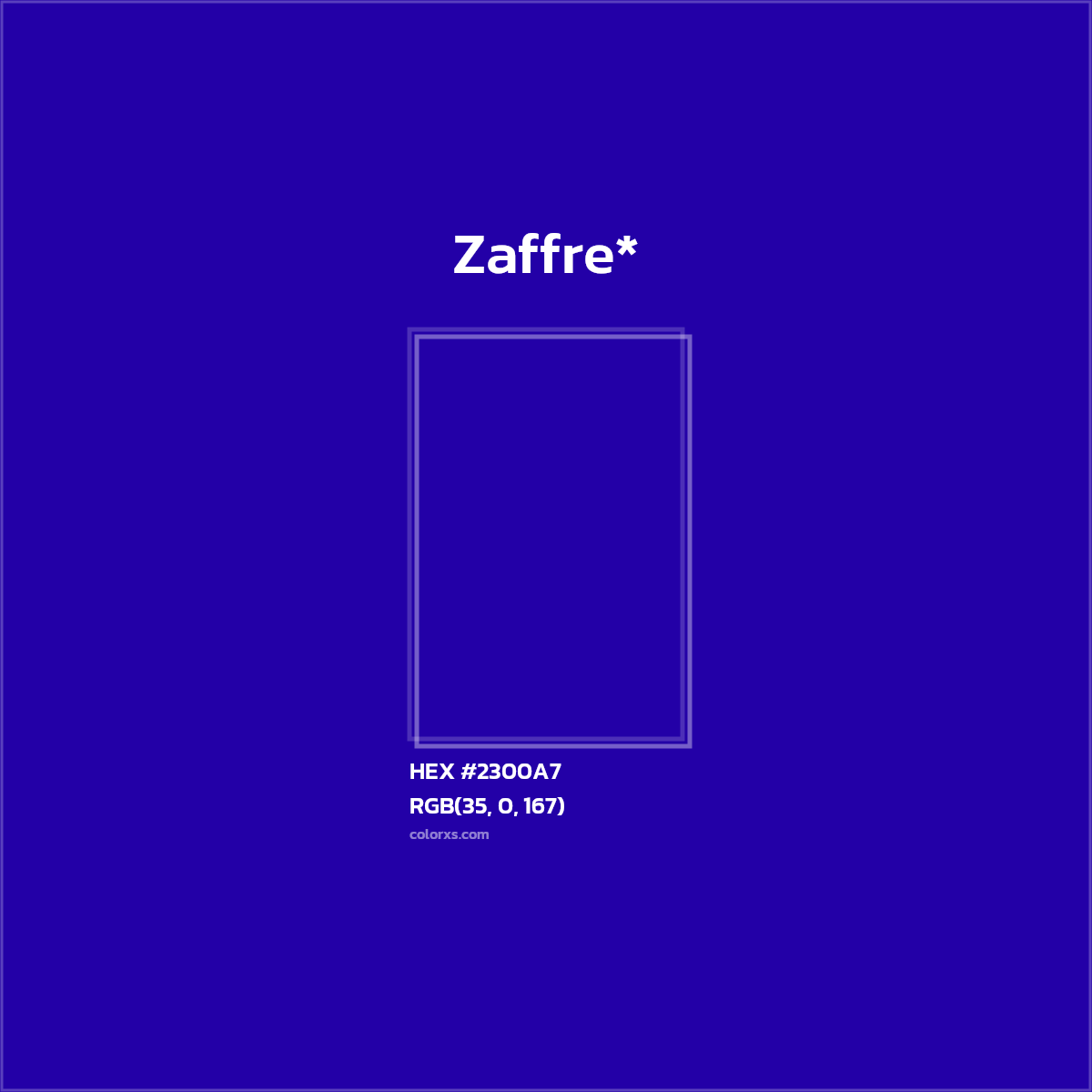 HEX #2300A7 Color Name, Color Code, Palettes, Similar Paints, Images