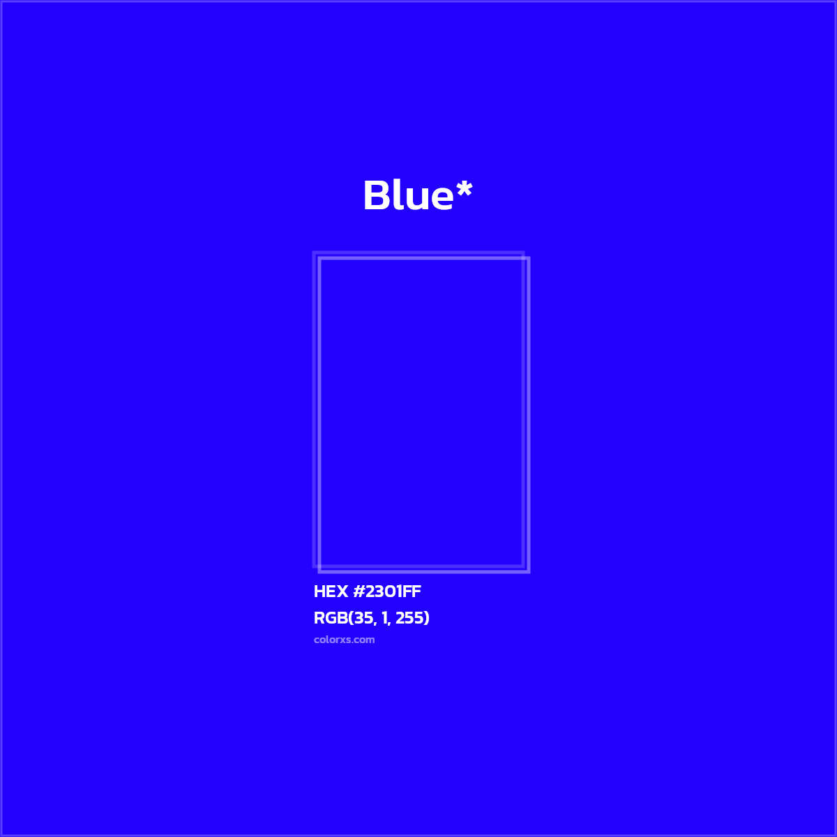 HEX #2301FF Color Name, Color Code, Palettes, Similar Paints, Images