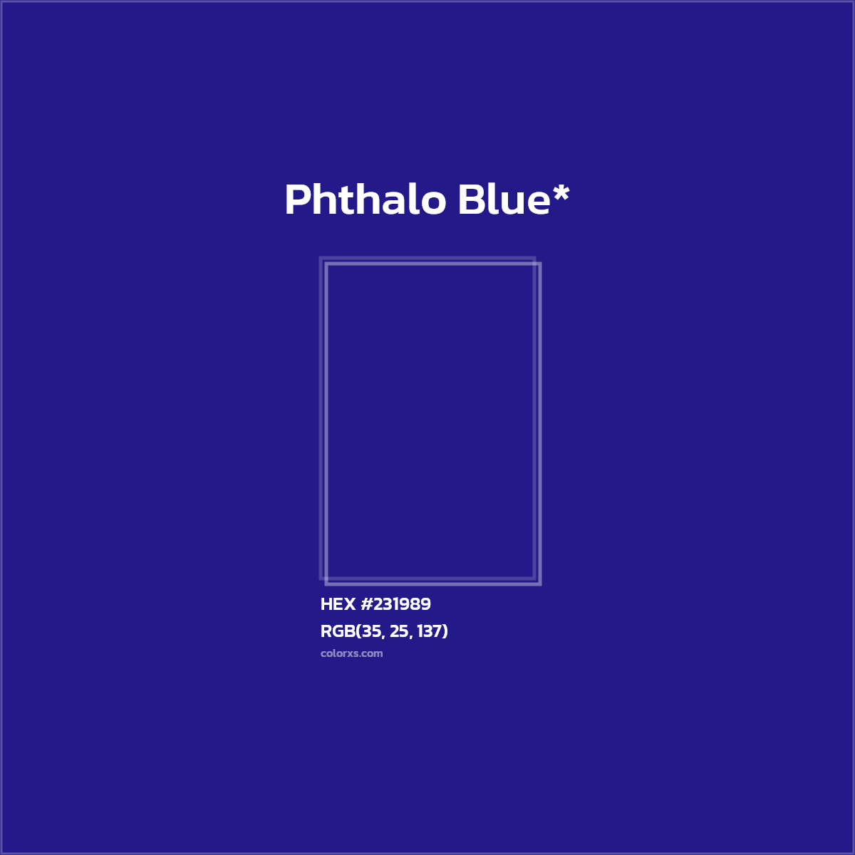 HEX #231989 Color Name, Color Code, Palettes, Similar Paints, Images