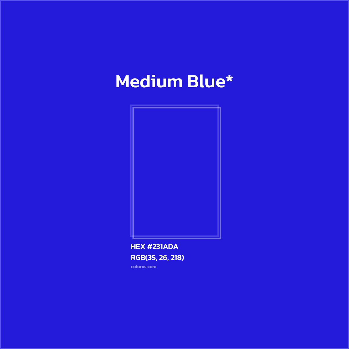 HEX #231ADA Color Name, Color Code, Palettes, Similar Paints, Images