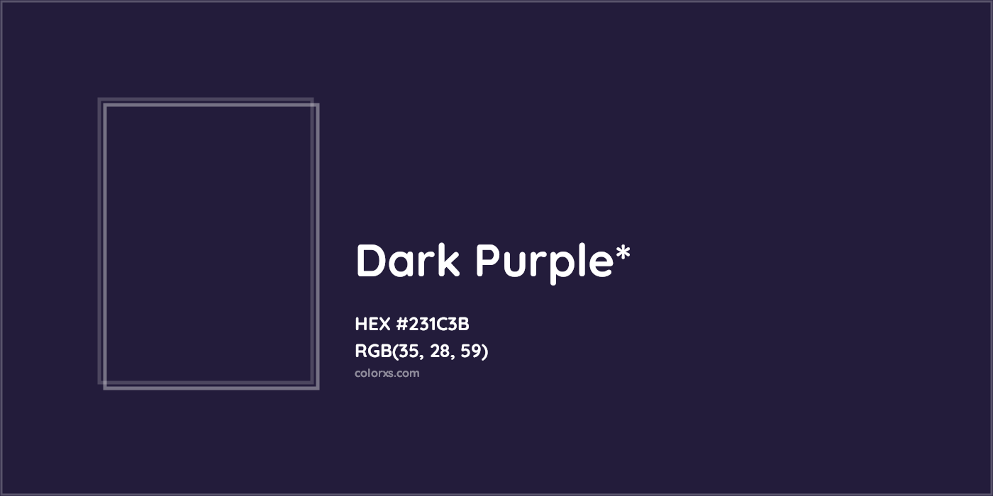 HEX #231C3B Color Name, Color Code, Palettes, Similar Paints, Images