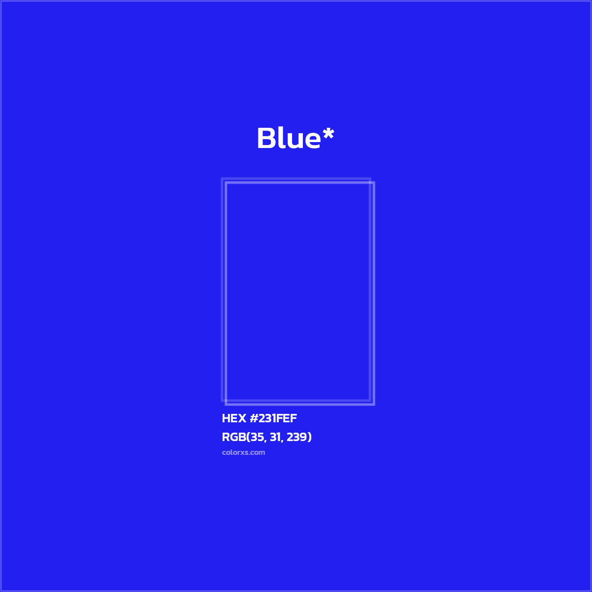 HEX #231FEF Color Name, Color Code, Palettes, Similar Paints, Images