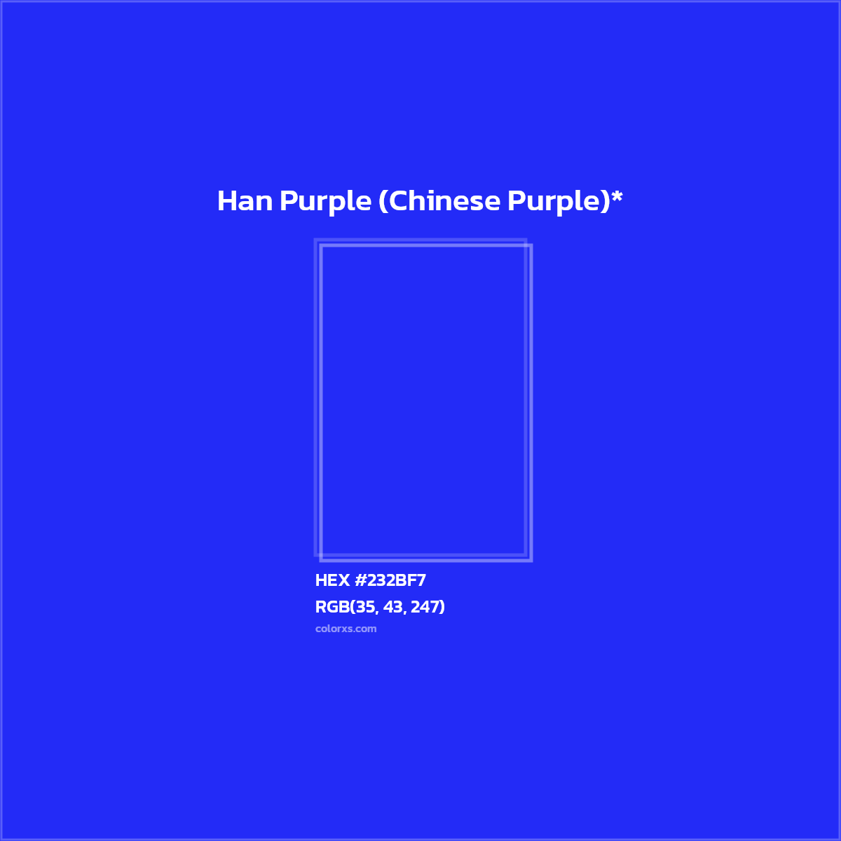 HEX #232BF7 Color Name, Color Code, Palettes, Similar Paints, Images