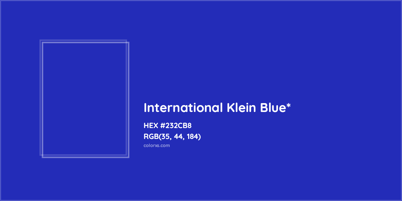 HEX #232CB8 Color Name, Color Code, Palettes, Similar Paints, Images