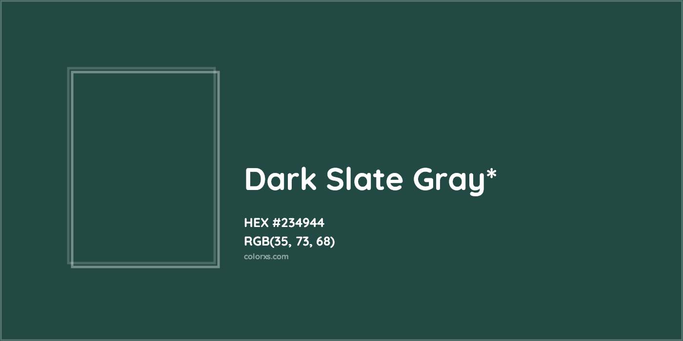 HEX #234944 Color Name, Color Code, Palettes, Similar Paints, Images