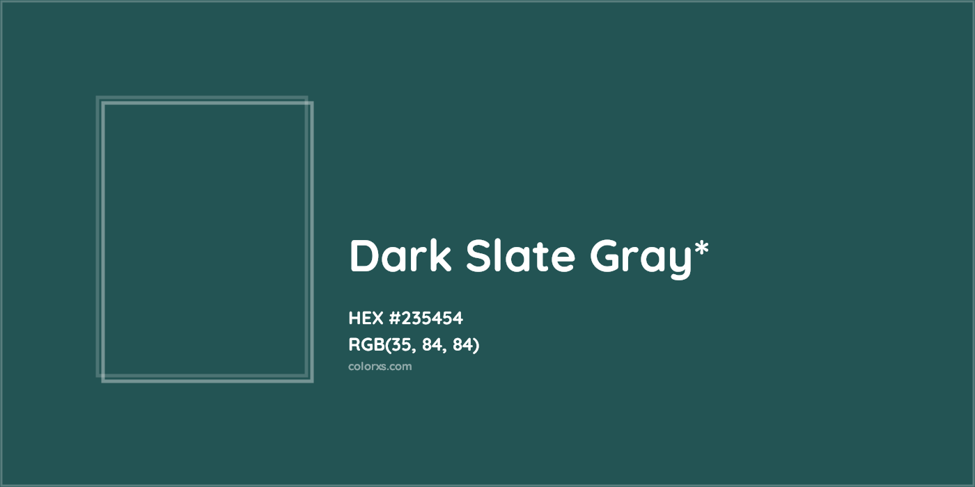 HEX #235454 Color Name, Color Code, Palettes, Similar Paints, Images