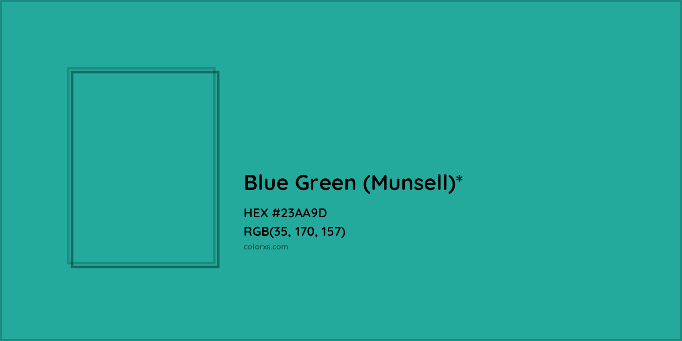 HEX #23AA9D Color Name, Color Code, Palettes, Similar Paints, Images