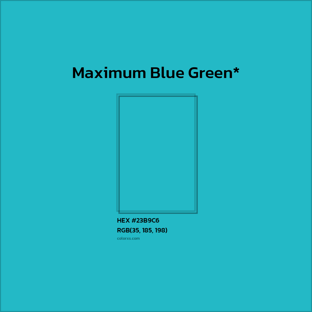 HEX #23B9C6 Color Name, Color Code, Palettes, Similar Paints, Images