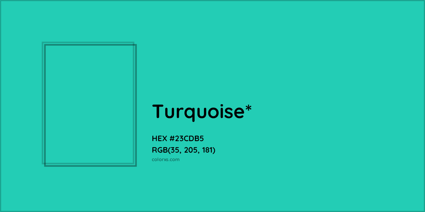 HEX #23CDB5 Color Name, Color Code, Palettes, Similar Paints, Images