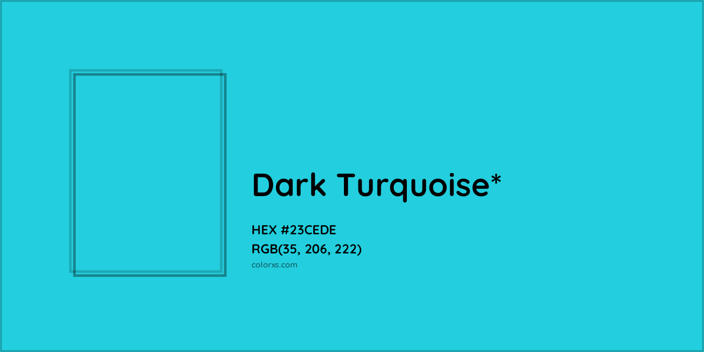 HEX #23CEDE Color Name, Color Code, Palettes, Similar Paints, Images