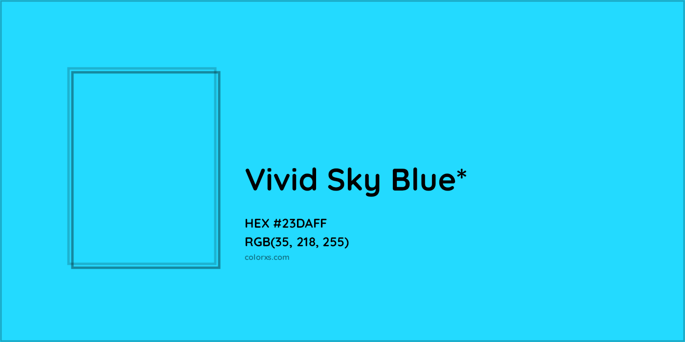 HEX #23DAFF Color Name, Color Code, Palettes, Similar Paints, Images
