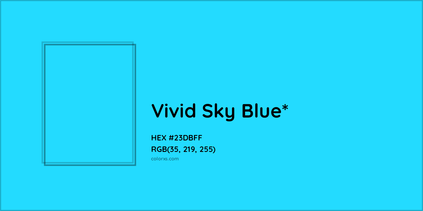 HEX #23DBFF Color Name, Color Code, Palettes, Similar Paints, Images