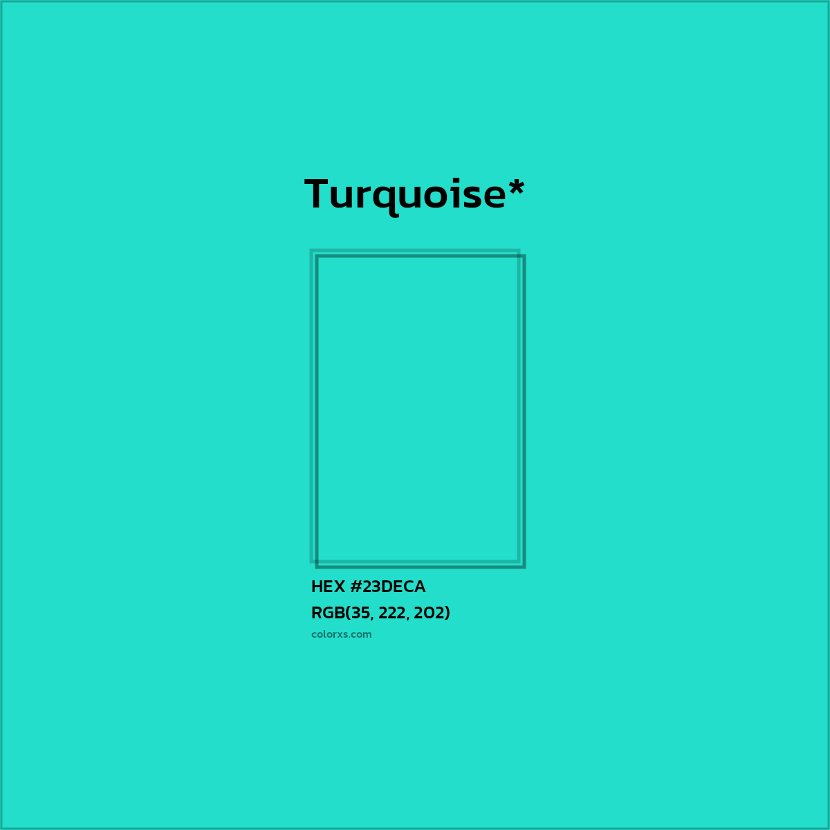 HEX #23DECA Color Name, Color Code, Palettes, Similar Paints, Images