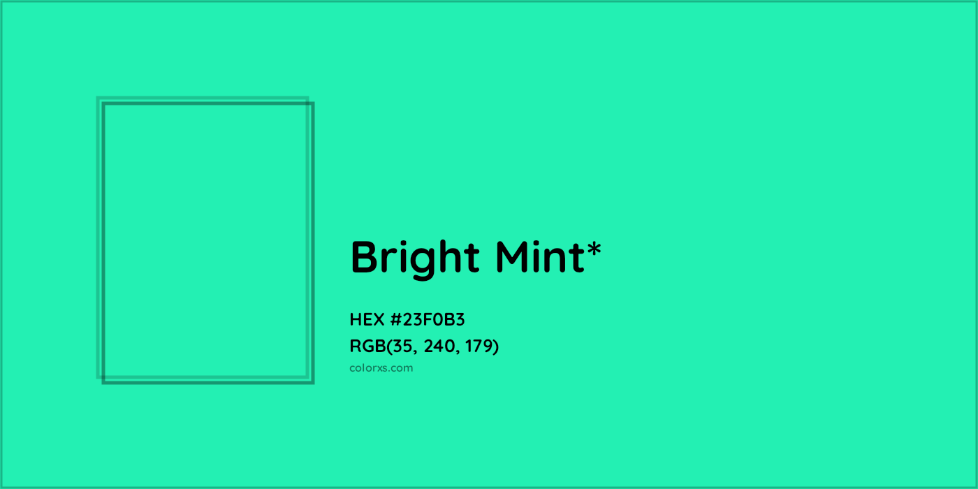 HEX #23F0B3 Color Name, Color Code, Palettes, Similar Paints, Images