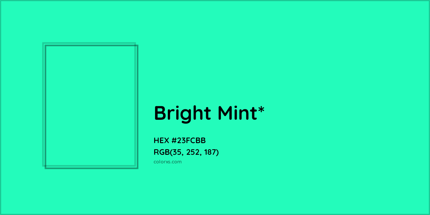 HEX #23FCBB Color Name, Color Code, Palettes, Similar Paints, Images