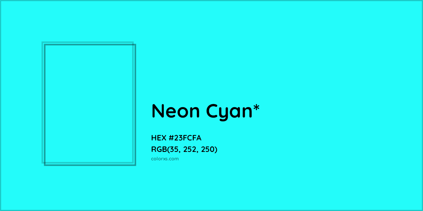 HEX #23FCFA Color Name, Color Code, Palettes, Similar Paints, Images