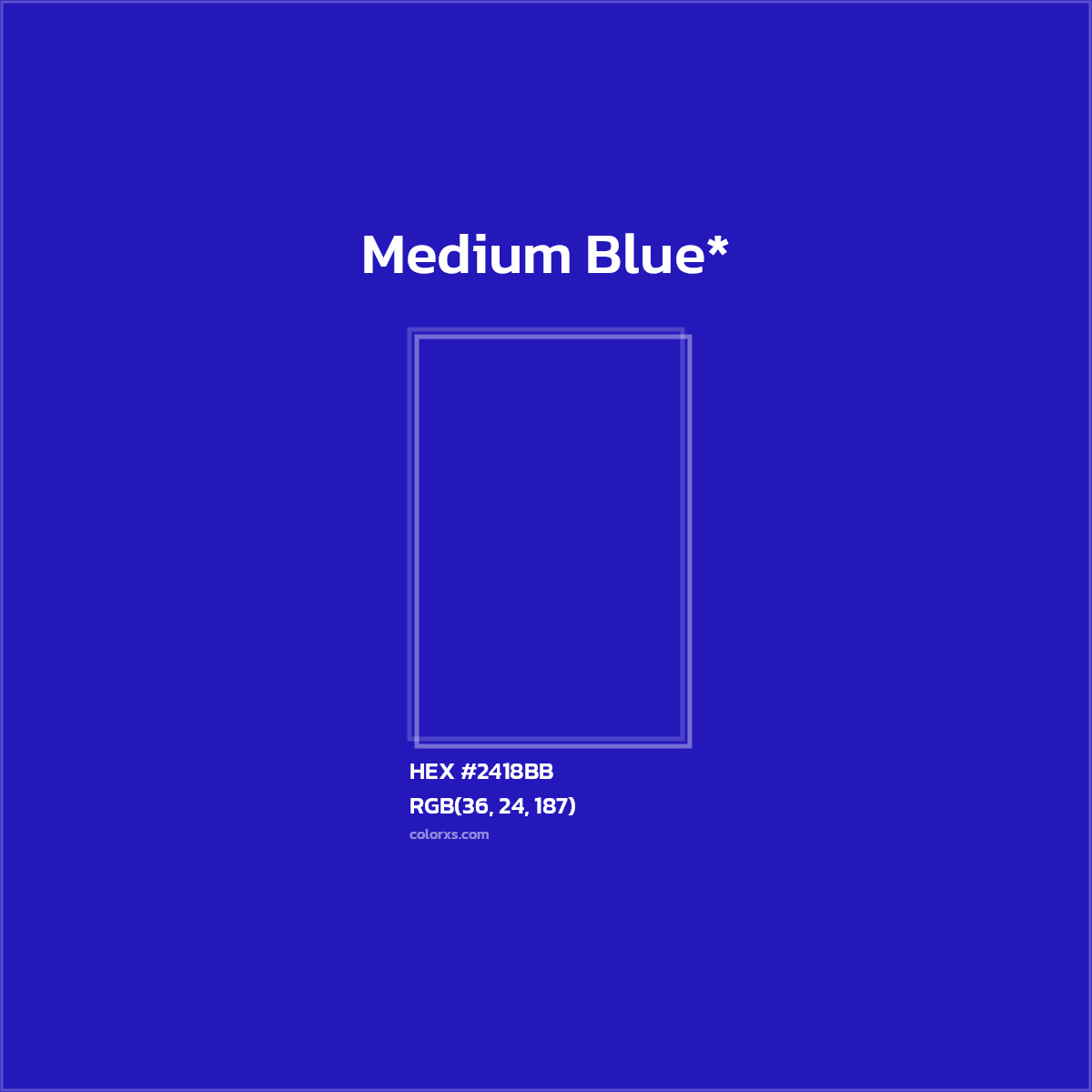 HEX #2418BB Color Name, Color Code, Palettes, Similar Paints, Images