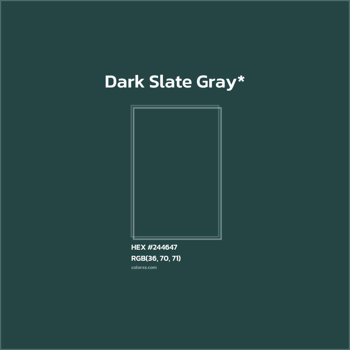 HEX #244647 Color Name, Color Code, Palettes, Similar Paints, Images