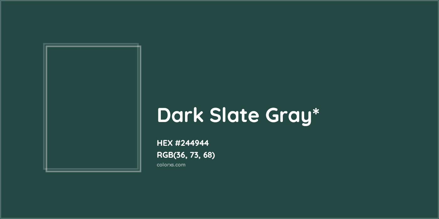 HEX #244944 Color Name, Color Code, Palettes, Similar Paints, Images