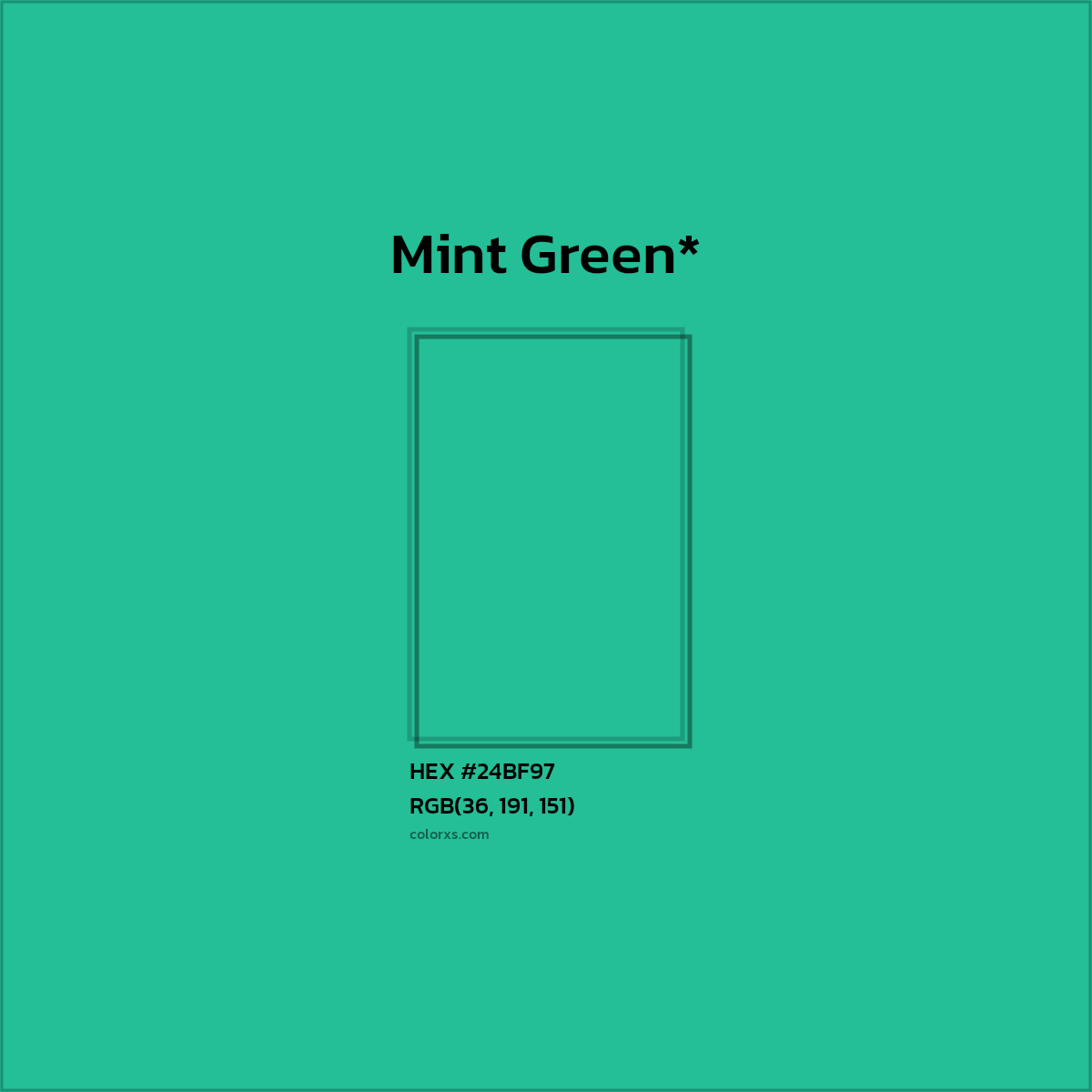 HEX #24BF97 Color Name, Color Code, Palettes, Similar Paints, Images