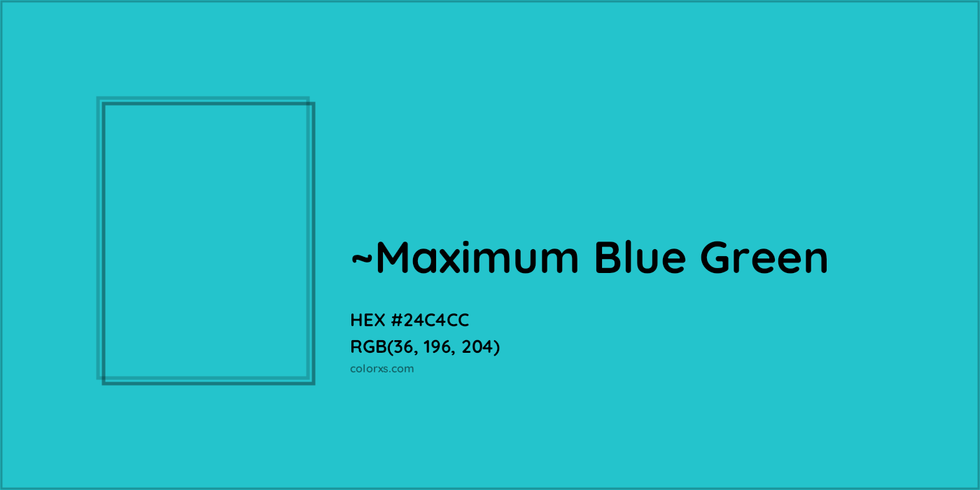 HEX #24C4CC Color Name, Color Code, Palettes, Similar Paints, Images