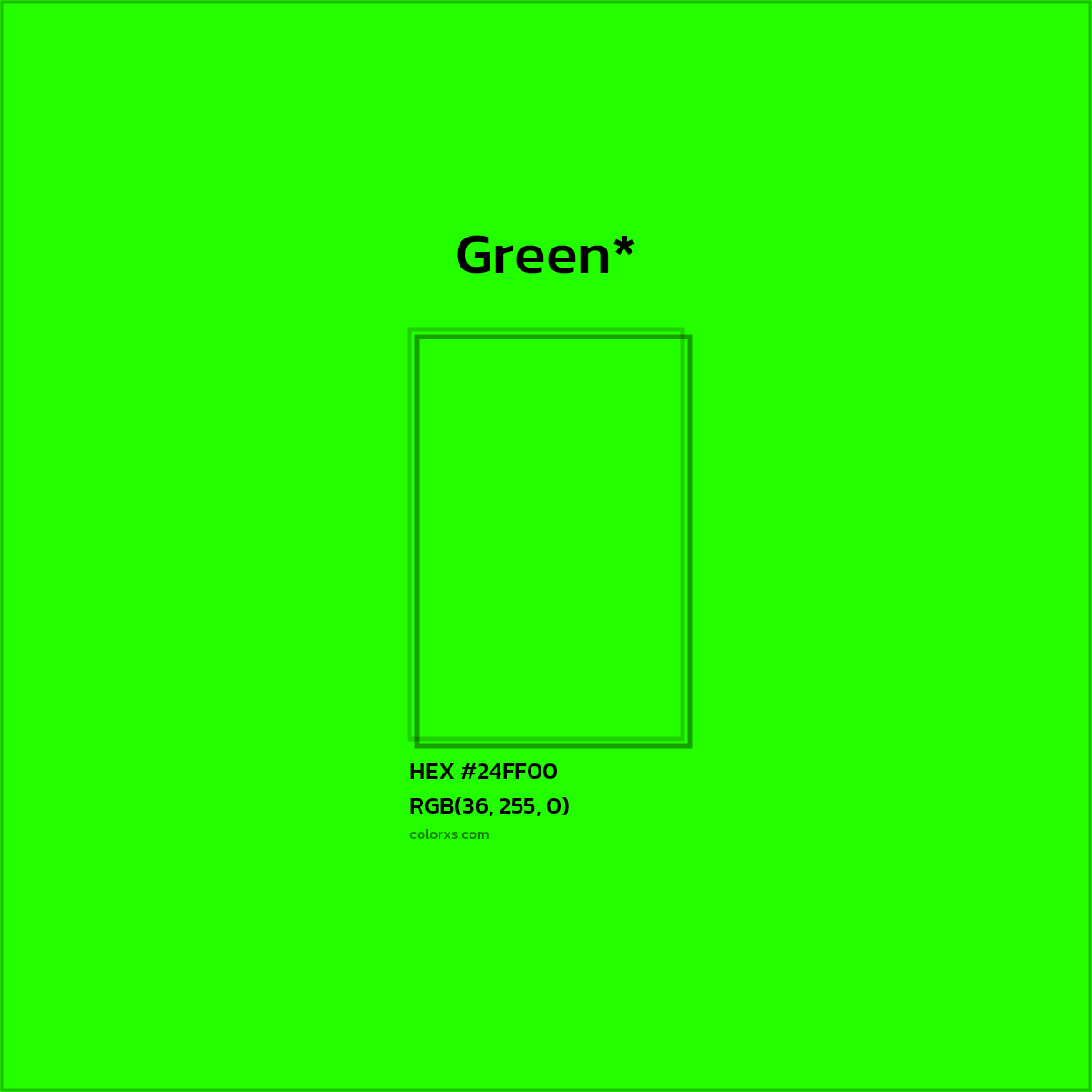 HEX #24FF00 Color Name, Color Code, Palettes, Similar Paints, Images