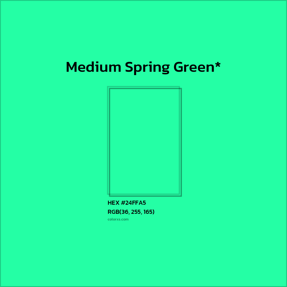 HEX #24FFA5 Color Name, Color Code, Palettes, Similar Paints, Images