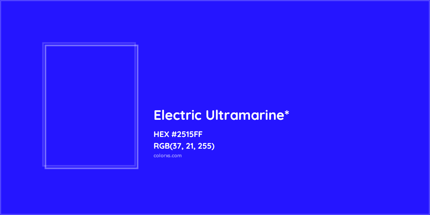 HEX #2515FF Color Name, Color Code, Palettes, Similar Paints, Images