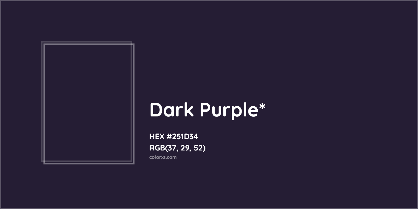 HEX #251D34 Color Name, Color Code, Palettes, Similar Paints, Images