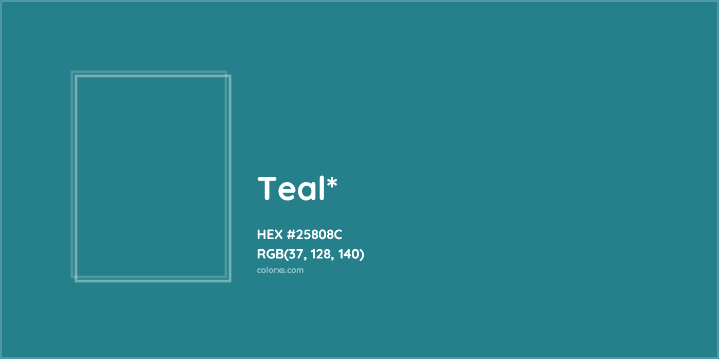 HEX #25808C Color Name, Color Code, Palettes, Similar Paints, Images
