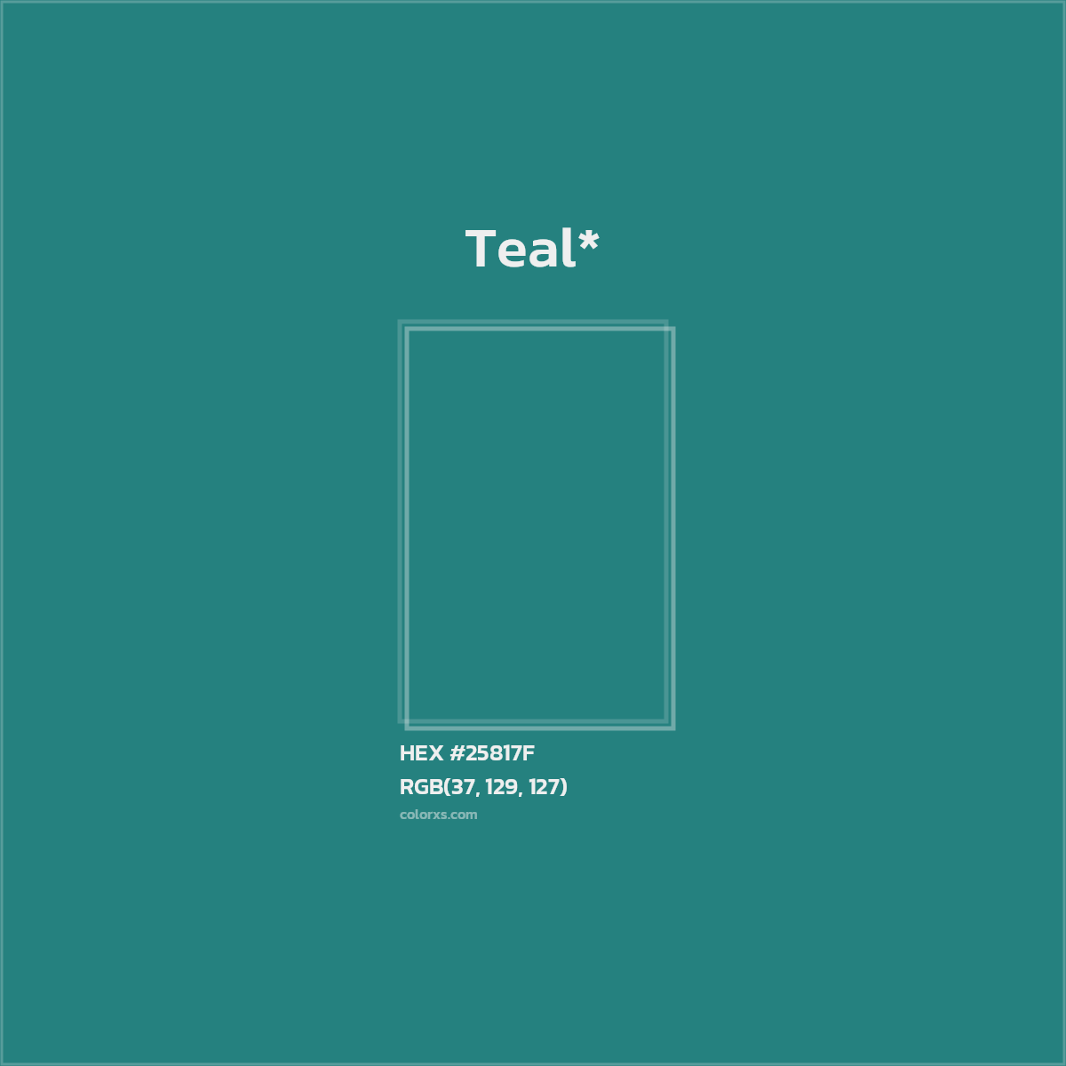 HEX #25817F Color Name, Color Code, Palettes, Similar Paints, Images