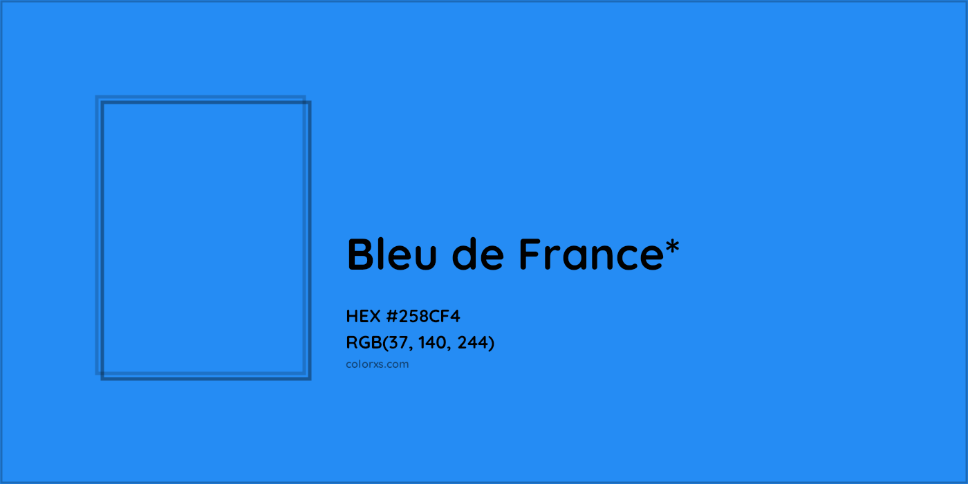 HEX #258CF4 Color Name, Color Code, Palettes, Similar Paints, Images