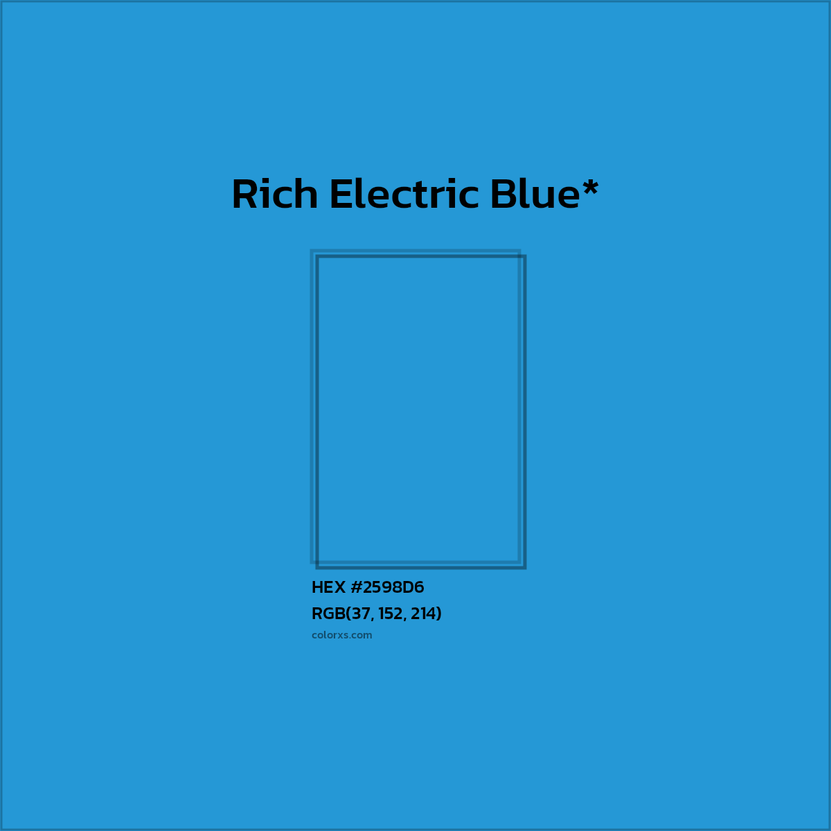 HEX #2598D6 Color Name, Color Code, Palettes, Similar Paints, Images