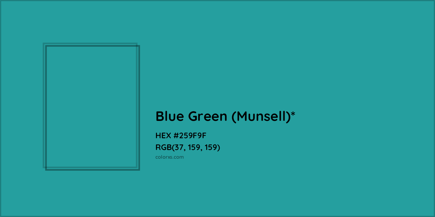 HEX #259F9F Color Name, Color Code, Palettes, Similar Paints, Images