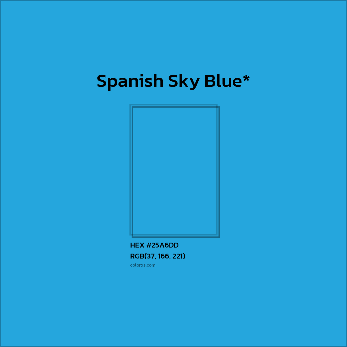 HEX #25A6DD Color Name, Color Code, Palettes, Similar Paints, Images