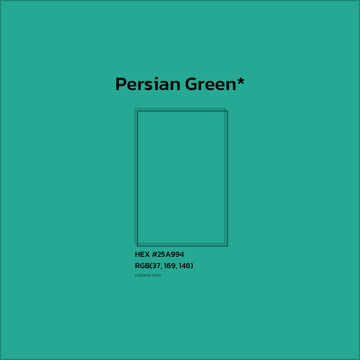 HEX #25A994 Color Name, Color Code, Palettes, Similar Paints, Images