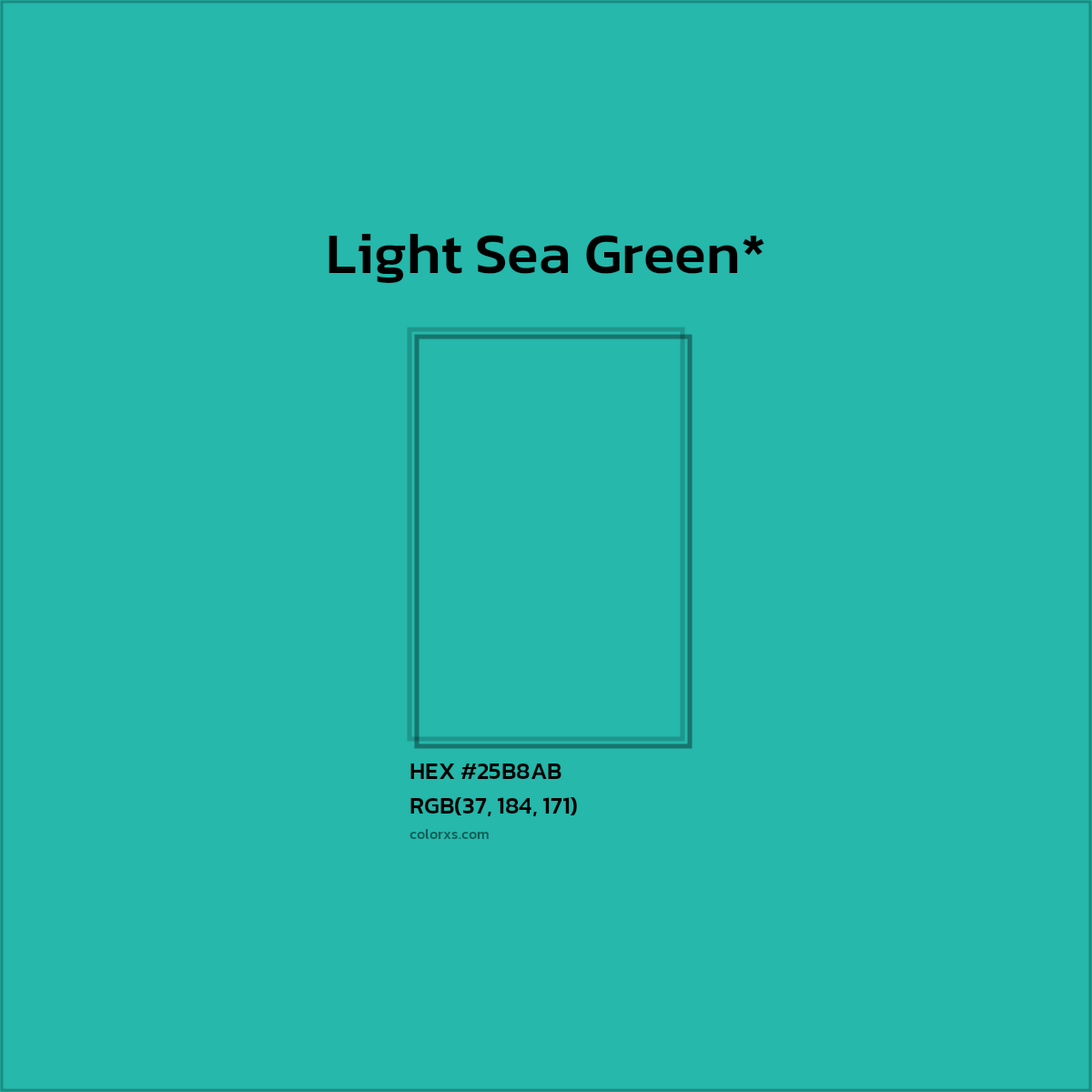 HEX #25B8AB Color Name, Color Code, Palettes, Similar Paints, Images