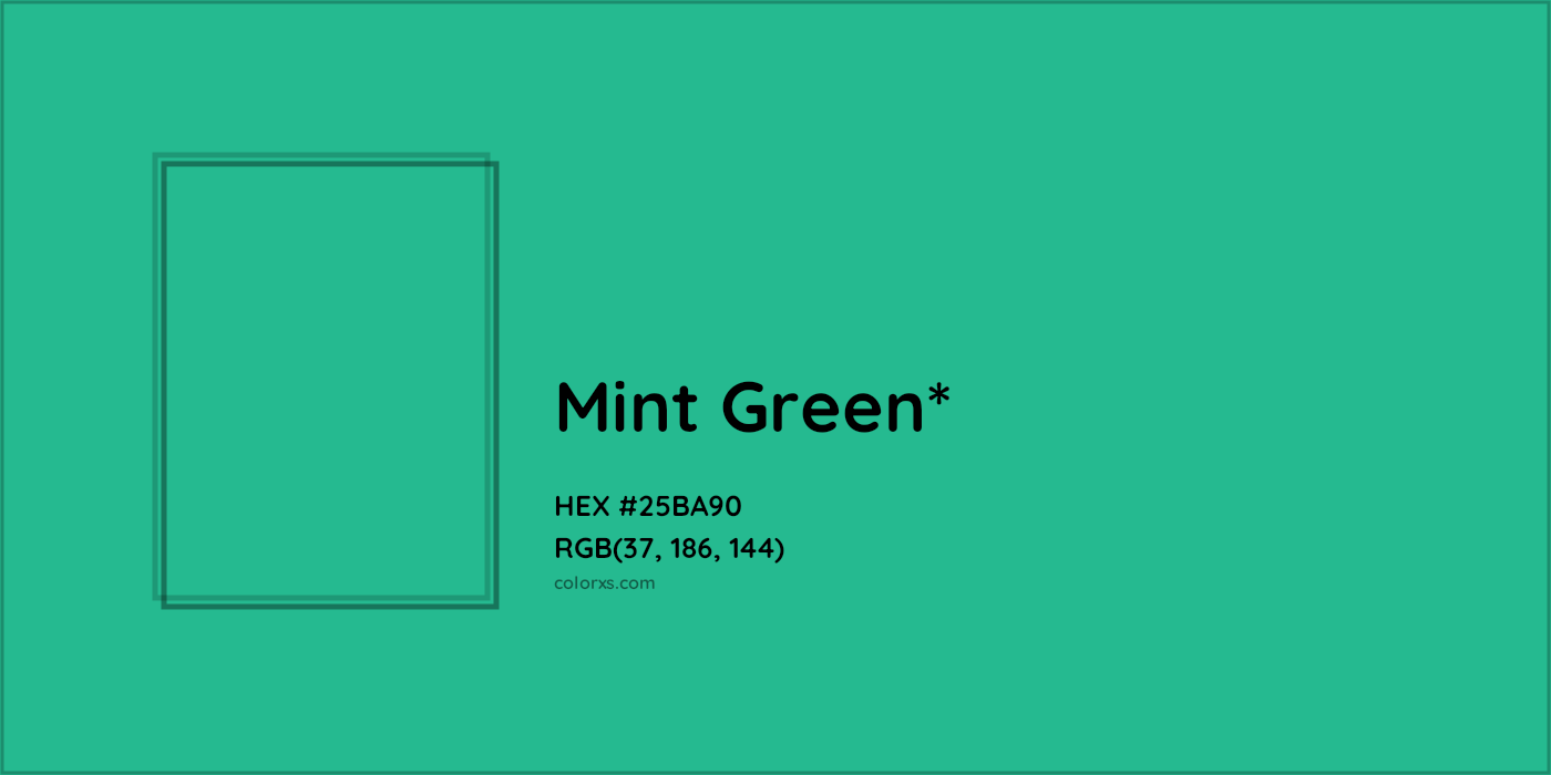 HEX #25BA90 Color Name, Color Code, Palettes, Similar Paints, Images