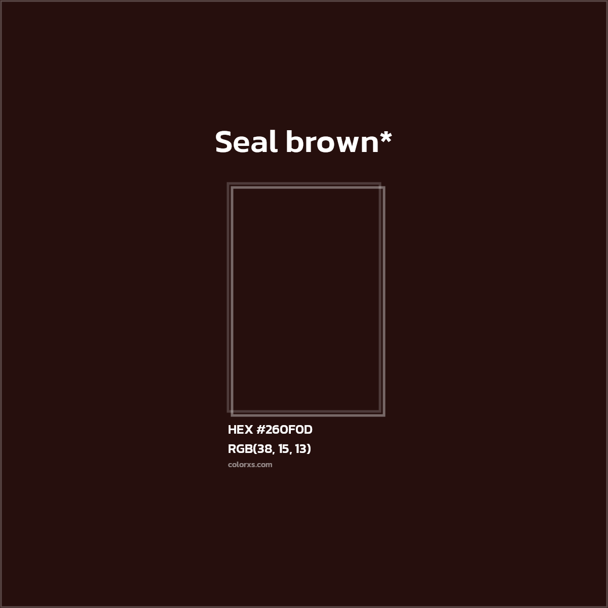 HEX #260F0D Color Name, Color Code, Palettes, Similar Paints, Images