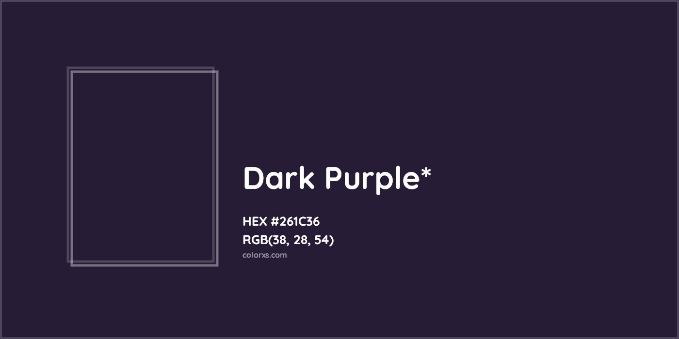 HEX #261C36 Color Name, Color Code, Palettes, Similar Paints, Images
