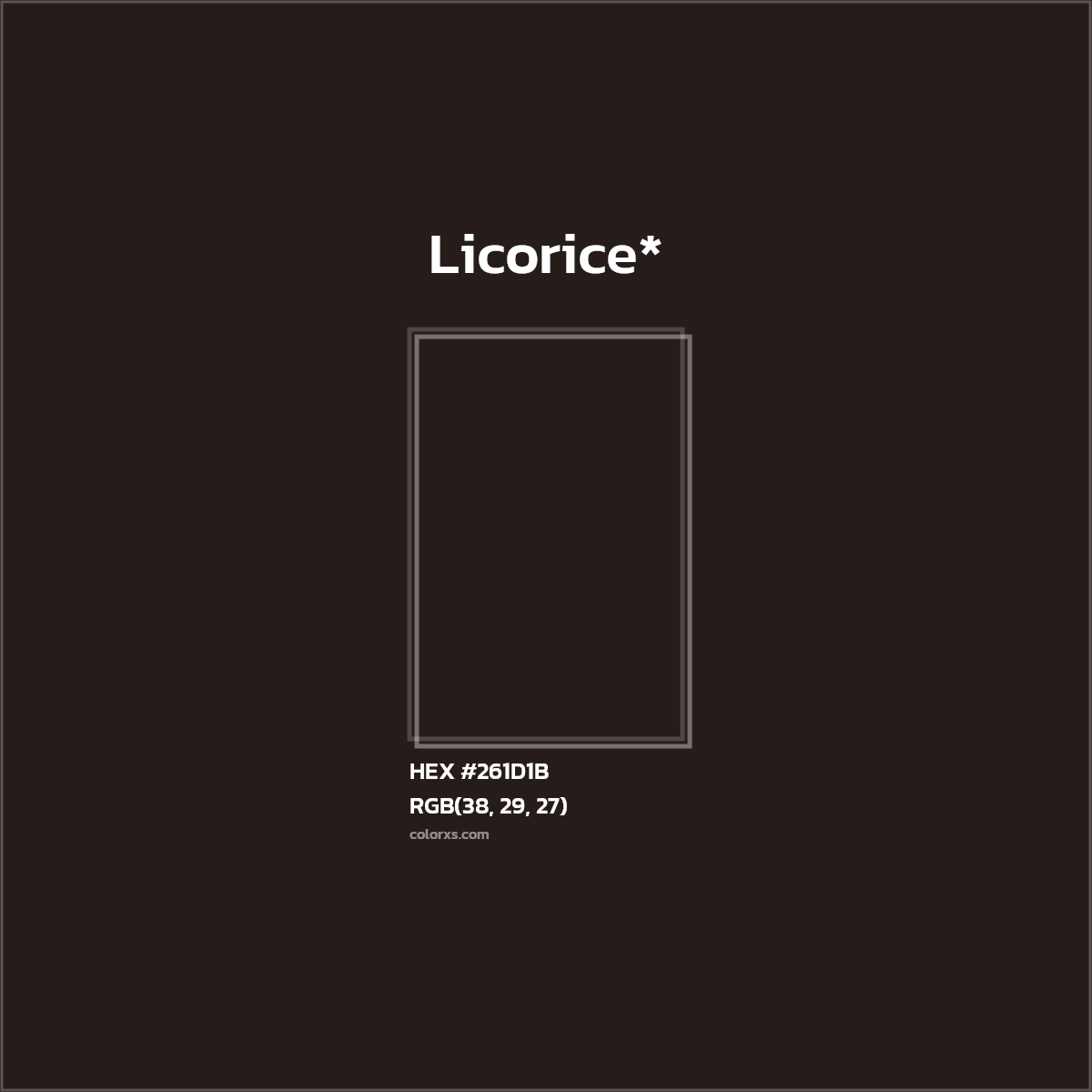 HEX #261D1B Color Name, Color Code, Palettes, Similar Paints, Images