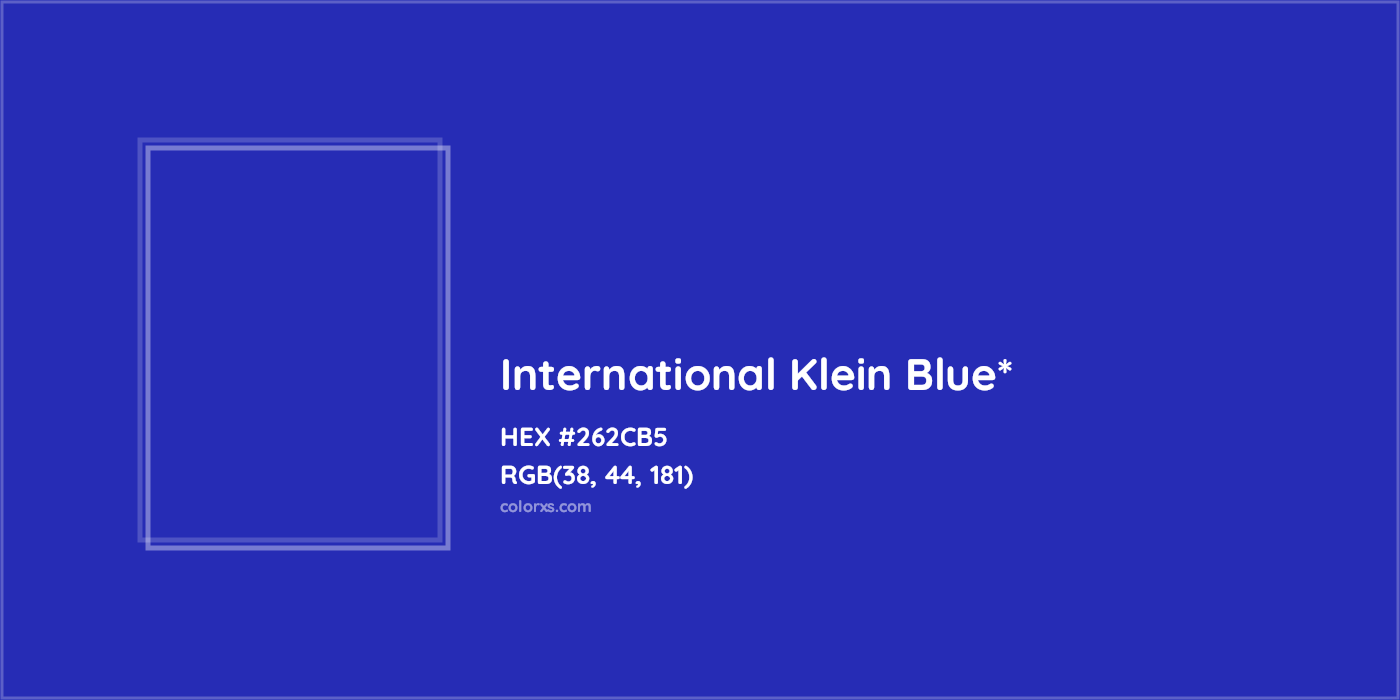HEX #262CB5 Color Name, Color Code, Palettes, Similar Paints, Images