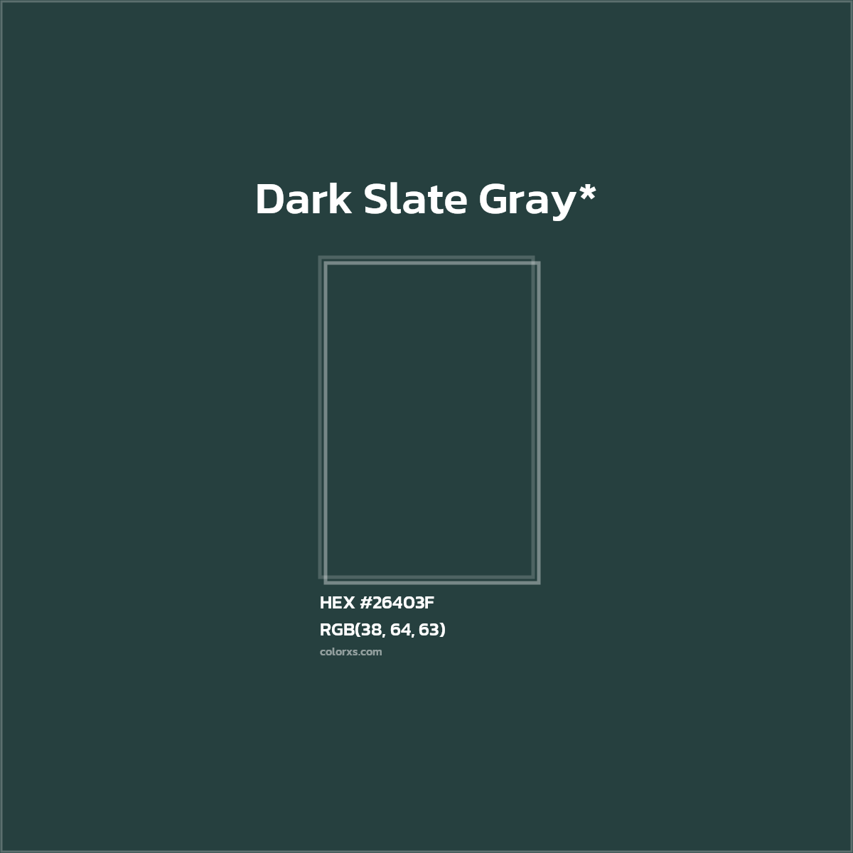 HEX #26403F Color Name, Color Code, Palettes, Similar Paints, Images