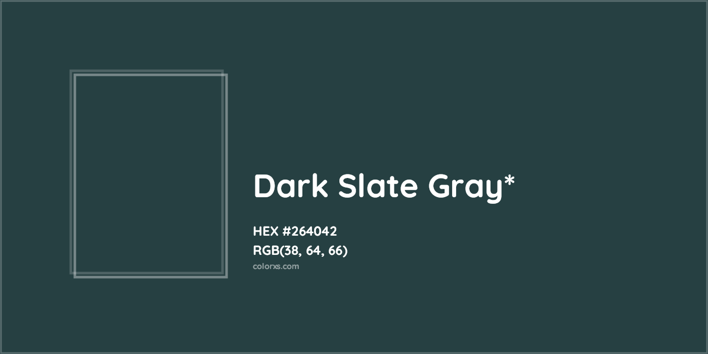 HEX #264042 Color Name, Color Code, Palettes, Similar Paints, Images